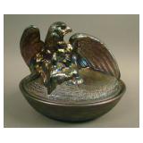 Fenton Eagle On a Nest Covered Dish – Purple