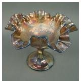 Fenton Captive Rose Stemmed 6 Ruffled Crimped