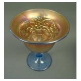 Fenton Peacock at the Urn Stemmed Round Flared