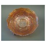 6” Fenton Lions Round Flared Bowl – Dk. Mari.