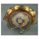 9 ½” Fenton Butterfly and Berry 8 Ruffled ftd.