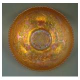 9” Fenton Two Flowers ball ftd. I.C. Shaped Bowl –