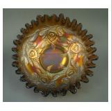 7 1/8” Fenton Hearts and Vine Deep Round Bowl w/