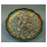 8 ¼” Fenton Peacock at the Urn I.C. Shaped Bowl –
