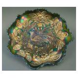 8 7/8” Fenton Peacock at the Urn 8 Ruffled Bowl –