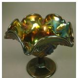 Imperial Hobstar Flower Stemmed 6 Ruffled Compote