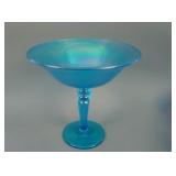 Diamond Stretch Stemmed Compote – Celeste Blue