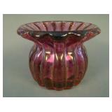 Signed Heisey Mellon Ribbed Spittoon – Cranberry