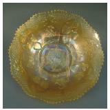 8 ¾” Fenton Dragon and Strawberry Round Flared