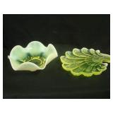 2 pc. Lot Duncan Miller Leaf, and 6 Ruffled Bowl –