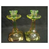 Pair 7” Tall European (German) Square Based