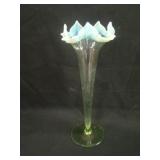 12” Tall European Art Glass 5 Ruffled Figural