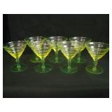 Set of (7) Depression Era Deco Paneled Stemmed