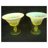 (2) 5 3/8” Fenton Cactus Stemmed Flared Compotes –