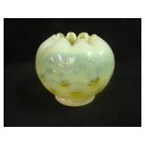 3 ½” Fenton Coin Spot Ruffled Rose Bowl – Vaseline