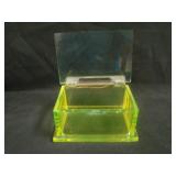 Maker (?) Hinged Box w/ Crystal Glass Lid –