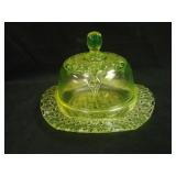 Mosser Daisy and Button Covered Butter Dish –