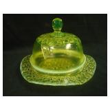 Mosser Daisy and Button Covered Butter Dish –