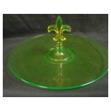 11 ½” Fostoria Center Handled Tray w/ Fleur de Lis