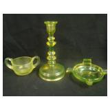 3 pc. Stretch Lot; Fenton Candlestick, Imperial