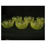 Set (6) Mosser Geometric ind. Berry Bowls –