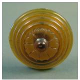 Flowers with Concentric Circles Hatpin – Amber