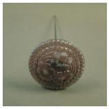 Three Flowers with Beaded Border Hatpin – Amethyst