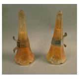 (2) Imperial Crackle Car Vases w/ Brackets –