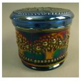 Fenton Orange Tree Covered Powder Jar – Blue