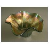 Fenton Peacock Tail 6 Ruffled Hat w/ 1910 Central