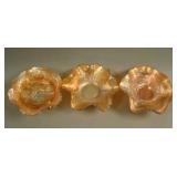 Lot (3) items; Fenton Panther ftd. ind. Ruffled