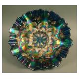 9” Fenton Holly Bowl w/ 3 in 1 Edge – Blue