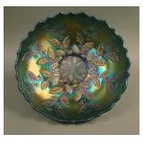 8 ½” Fenton Holly Deep Round Bowl – Blue