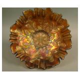 8 ½” Fenton Holly Bowl w/ 3 in 1 Edge – Amethyst