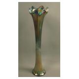 17 ½” Tall Fenton Fine Rib Mid-size Swung Vase –