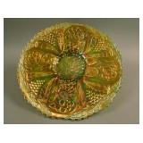 9 ¼” Fenton Lotus and Grape Flat Plate – Green