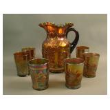 Fenton Fluffy Peacock 7 pc. Bulbous Water Set –