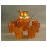 Fenton Orange Tree Orchard Bulbous 7 pc. Water Set