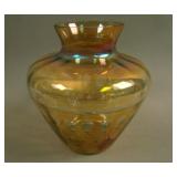 6 ½” Tall Imperial “Balloons” Bulbous Etched Vase