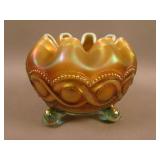 N Beaded Cable ftd. Ruffled Rose Bowl – Aqua