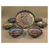 N Peacock at the Urn 7 pc. Ice Cream Set – Blue