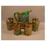 N Grape and Gothic Arches 7 pc. Water Set – Green