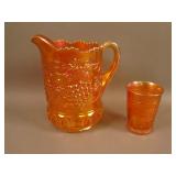 N G&C Handled Water Pitcher and (1) Tumbler – Dk.