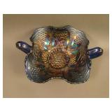 Fenton Lotus and Grape 2 Handled 4-Sided Bon Bon –