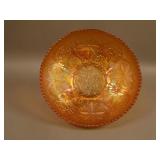 8 ¾” Fenton Lotus and Poinsettia ball ftd. I.C.