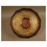 8 ¼” Fenton Leaf Chain I.C. Shaped Bowl – Blue