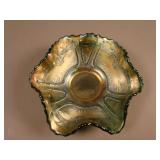 6 ¼” Fenton Sailboats 6 Ruffled Sauce – Green