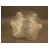 8 ¾” Fenton Orange Tree 6 Ruffled Bowl – White