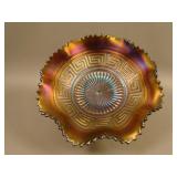 8 5/8” N Greek Key 8 Ruffled Bowl w/ Basketweave