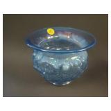 Fenton Poppy Pattern Large Spittoon – Powder Blue